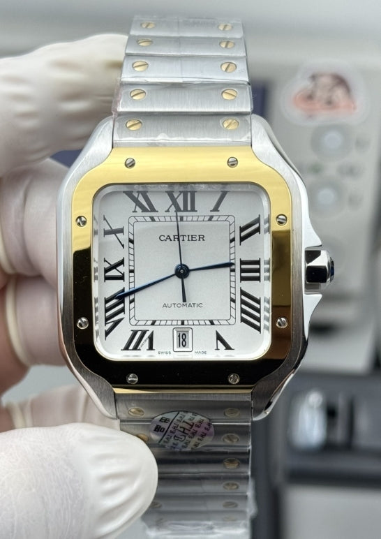 Cartier Santos Yellow gold bezel