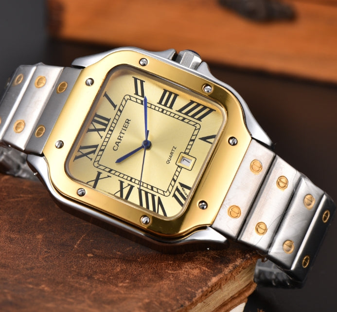 Cartier santos Gold bezel