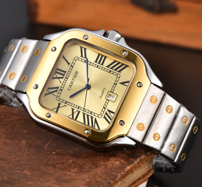 Cartier santos Gold bezel